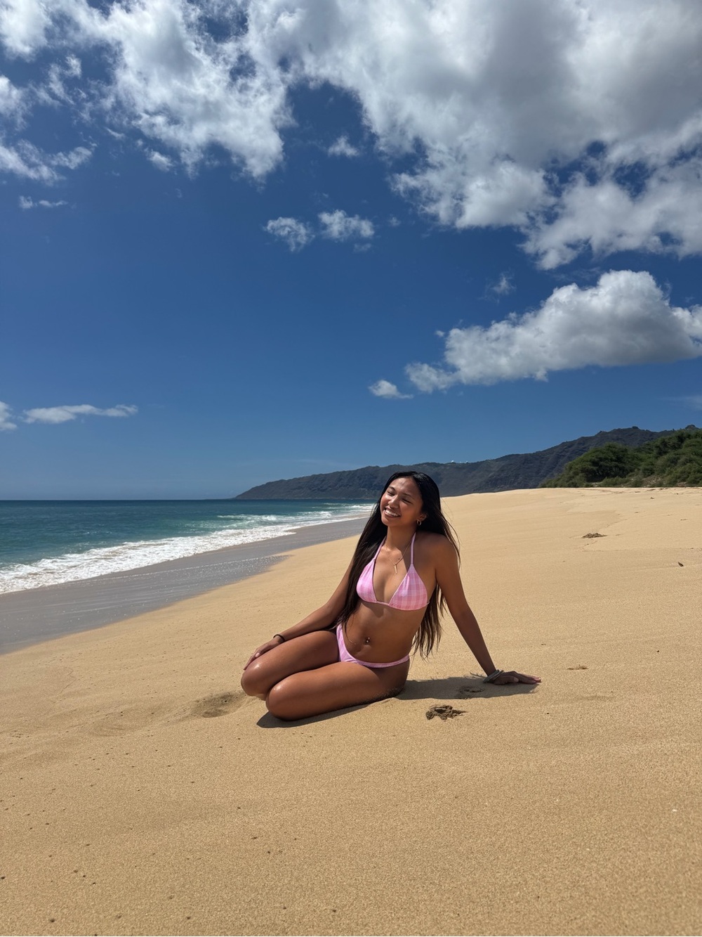 Pink Palaka  Triangle top thong Bikini Set